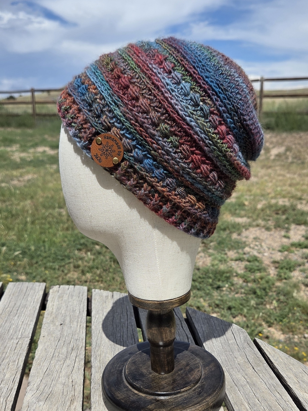 Artisan Handmade Lightweight Wool Blend Unisex Crochet "Autumn Lodge" Beanie Hat